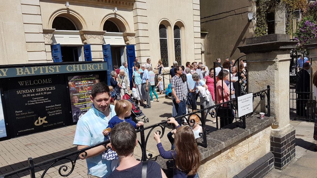 Outside the Baptist Church